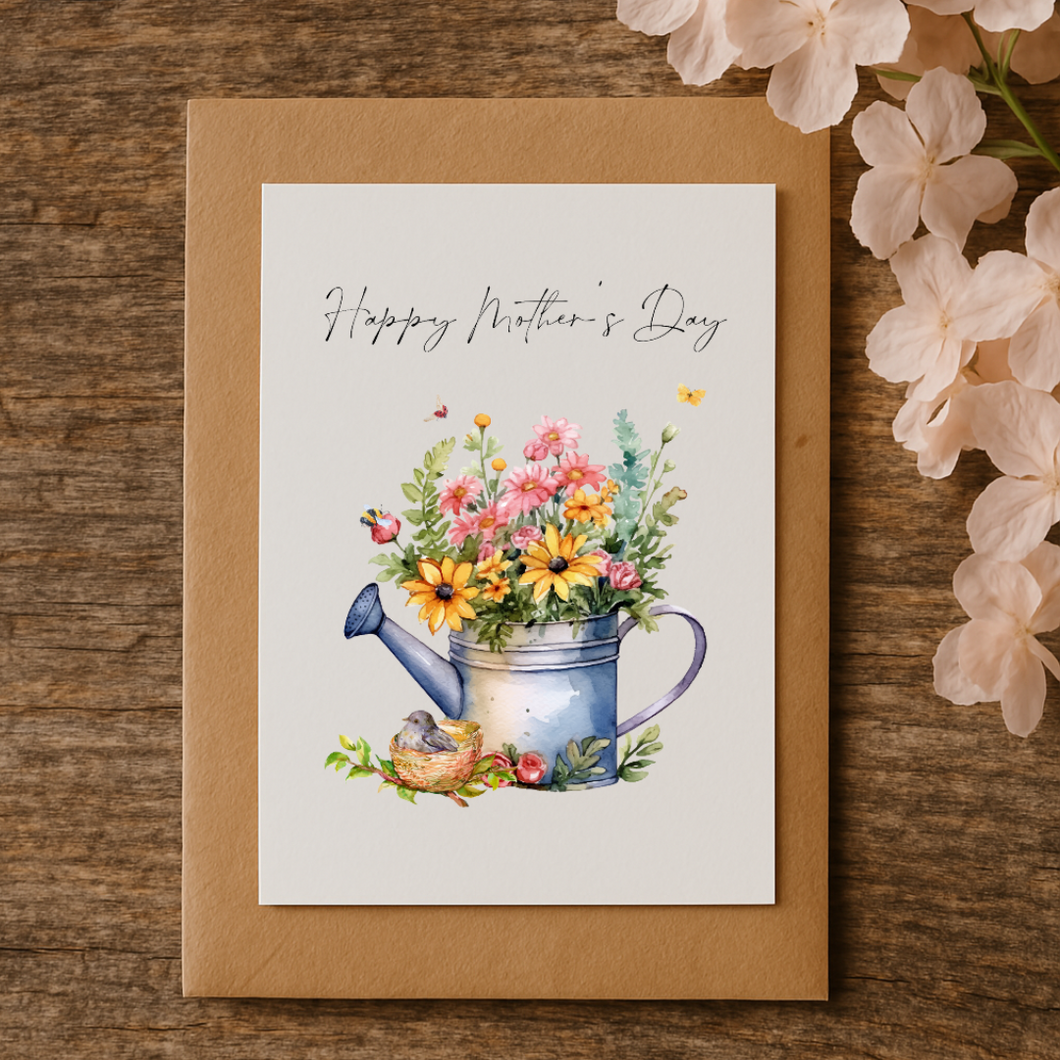 Happy Mother's Day, watering can, CARD